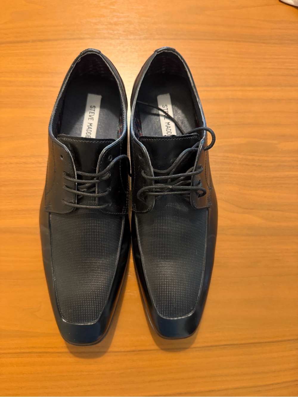 Steve Madden Men's Black Lace-Up Dress Shoes